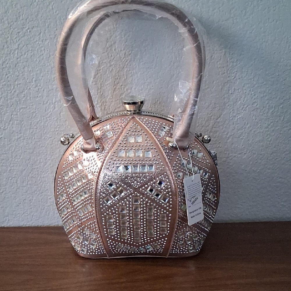 Elegant Pink Embellished Handbag